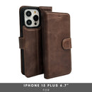 Vegas Premium Leather iPhone 15 Plus Wallet Case with MagSafe | Detachable RFID Blocking Luxury Wallet