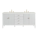 James Martin Myrrin 72" Double Bathroom Vanity, Bright White