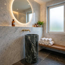 Verde Antico Marble Pedestal Bathroom Sink Column 16 Inch