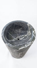 Verde Antico Marble Pedestal Bathroom Sink Column 16 Inch