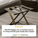 Arapaho-Foldable Metal Luggage Rack with Genuie Leather