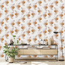 Beige Pattern with Herbs Wallpaper