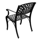Outdoor Aluminum 7pc Round Patio Dining Set, Lazy Susan, Six Chairs