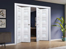Veregio 7455 Matte White Barn Door Slab with Frosted Glass
