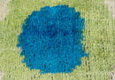 Vibrant 16x24 Handmade Ikat Silk Velvet Pillow with Premium Down Feather Insert by Canvello – Lively Green and Blue Hues