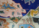 Vibrant 8x10 Hand Knotted Blue and Ivory Traditional Persian Eclectic Colorful Wool Rug | TRDCP776810