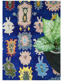 Vibrant 8x10 Hand Knotted Blue and Ivory Traditional Persian Eclectic Colorful Wool Rug | TRDCP776810