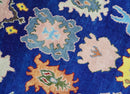 Vibrant 8x10 Hand Knotted Blue and Ivory Traditional Persian Eclectic Colorful Wool Rug | TRDCP776810