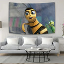 Vibrant bee movie meme tapestry art – living room fabric wall decor