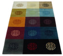 Vibrant Color full Modern Geometrical Pattern 3x5 Hand loom Wool and Art silk Aera Rug