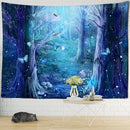 Vibrant colorful dinosaur age tapestry bedroom wall art decor