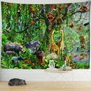 Vibrant colorful dinosaur age tapestry bedroom wall art decor