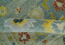 Vibrant Colorful Gray and Beige Traditional Oushak 8x10 wool area rug