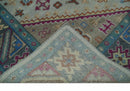 Vibrant Colorful Silver, Beige, Blue and Brown Traditional Heriz Multi Size wool Area Rug