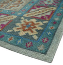 Vibrant Colorful Silver, Beige, Blue and Brown Traditional Heriz Multi Size wool Area Rug