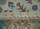 Vibrant Colorful Silver, Beige, Blue and Brown Traditional Heriz Multi Size wool Area Rug