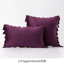 Vibrant fringed tassel velvet pillowcase for living room decor