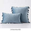 Vibrant fringed tassel velvet pillowcase for living room decor