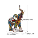 Vibrant graffiti elephant resin sculpture living room decor