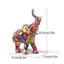 Vibrant graffiti elephant resin sculpture living room decor