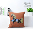 Vibrant horse pattern decorbites cotton linen sofa pillowcase living room