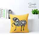 Vibrant horse pattern decorbites cotton linen sofa pillowcase living room