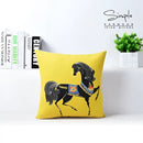 Vibrant horse pattern decorbites cotton linen sofa pillowcase living room