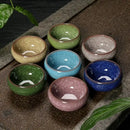 Vibrant ice cracking ceramic tea cup set dining room kitchen decor
