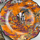 Vibrant jungle flower bone dining plates set dining room tableware