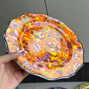Vibrant jungle flower bone dining plates set dining room tableware