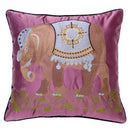 Vibrant lime green elephant embroidery pillow covers living room