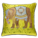 Vibrant lime green elephant embroidery pillow covers living room