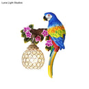 DecorBites™ Parrot Wall Sconce with Crystal Lampshade - Gold Finish, Right/Left