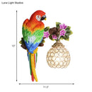 DecorBites™ Parrot Wall Sconce with Crystal Lampshade - Gold Finish, Right/Left