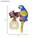 DecorBites™ Parrot Wall Sconce with Crystal Lampshade - Gold Finish, Right/Left