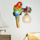 DecorBites™ Parrot Wall Sconce with Crystal Lampshade - Gold Finish, Right/Left