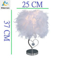 Vibrant pink crystal feather led table lamp for bedroom