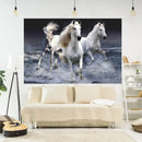 Vibrant red & blue horse 3d printing tapestry wall hanging bedroom