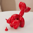 Vibrant red dog balloon poop resin sculpture living room pop art decor