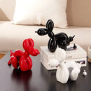 Vibrant red dog balloon poop resin sculpture living room pop art decor