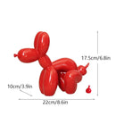 Vibrant red dog balloon poop resin sculpture living room pop art decor