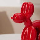 Vibrant red dog balloon poop resin sculpture living room pop art decor
