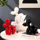 Vibrant red dog balloon poop resin sculpture living room pop art decor