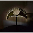 Victorian sage green crescent moon lampshade bedroom gold desk light