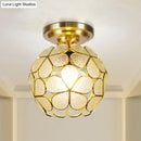 Victorian turquoise stained glass flower ceiling fixture bedroom light