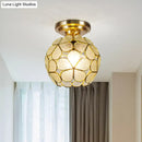 Victorian turquoise stained glass flower ceiling fixture bedroom light