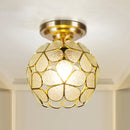 Victorian turquoise stained glass flower ceiling fixture bedroom light
