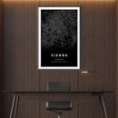 Vienna Black Map Canvas