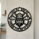 Custom Metal Wall Art - Viking Axe Circle Monogram Sign