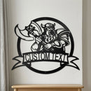Custom Metal Wall Art - Personalized Viking Warrior Sign
